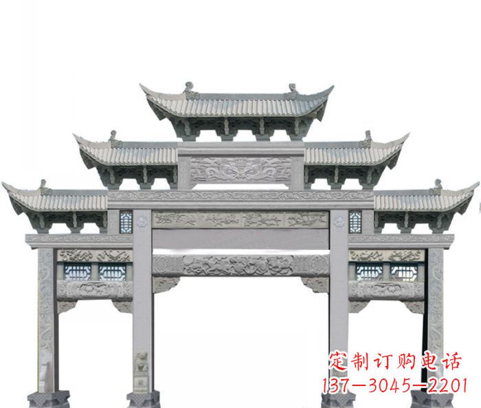 福州中领雕塑定制式牌坊石雕