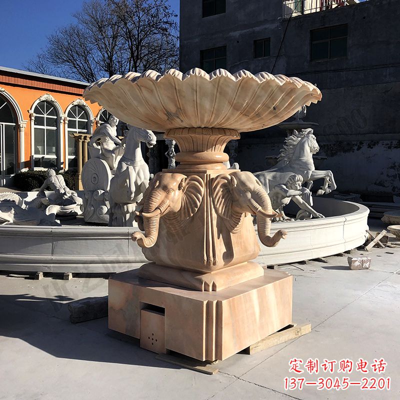 福州喷水大象喷泉雕塑
