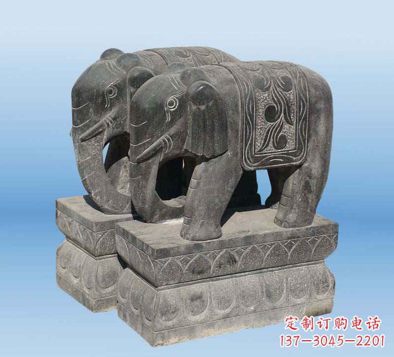 福州青石仿古石雕大象
