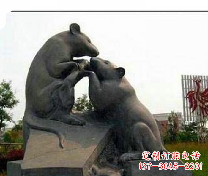 福州生肖动物老鼠石雕