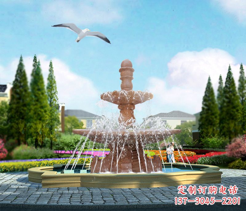 福州石雕流水招财喷泉雕塑,让你迎接财运来临