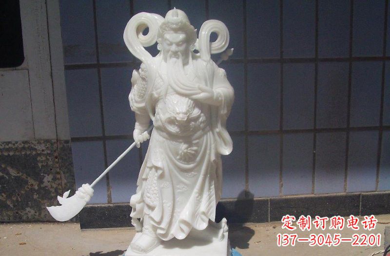 福州石雕武财神提刀关公