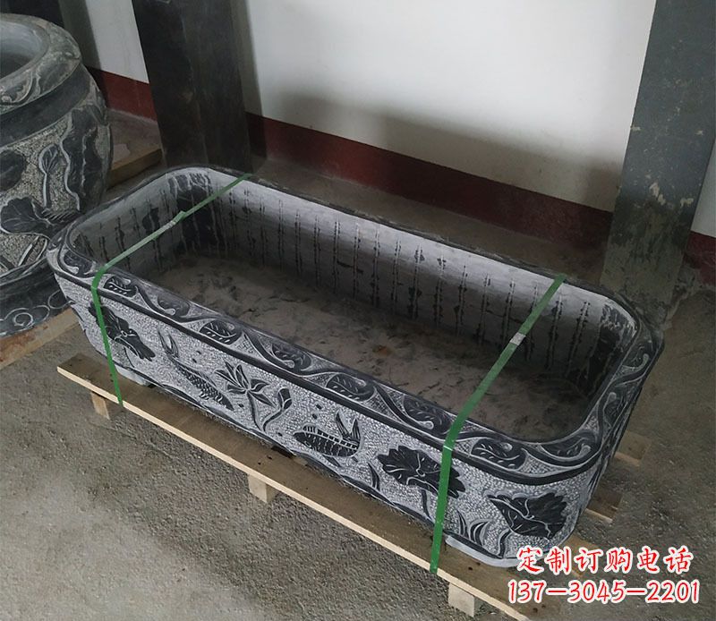 福州石浮雕鱼缸仿古鱼缸石雕