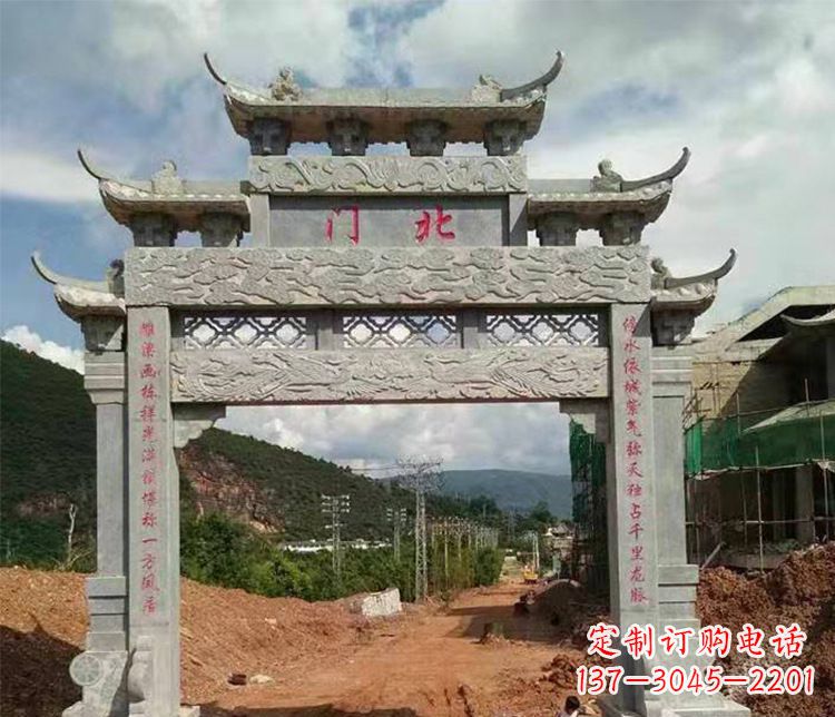 福州石牌坊单门牌坊石雕