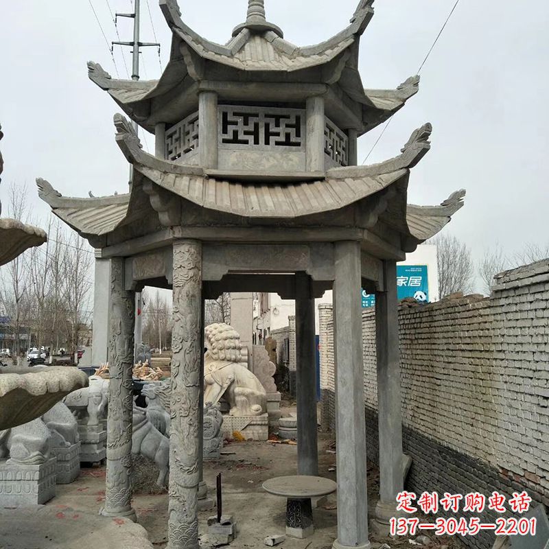 福州双层大理石凉亭雕塑