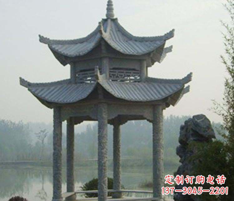 福州双层仿古凉亭石雕_2