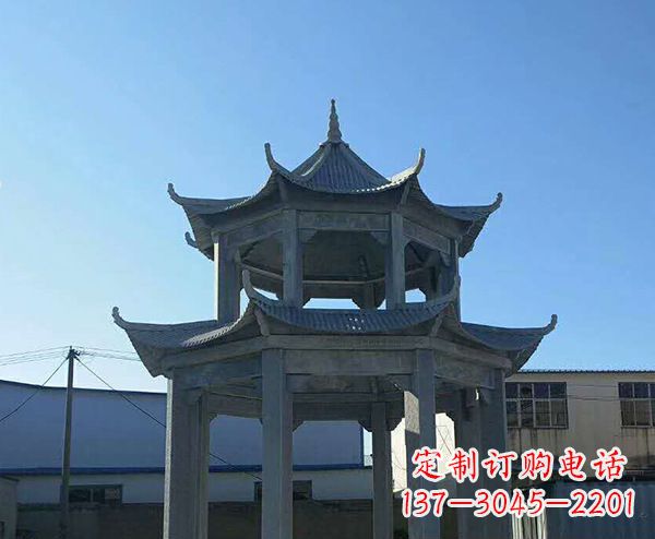 福州双层仿古石凉亭石雕_1