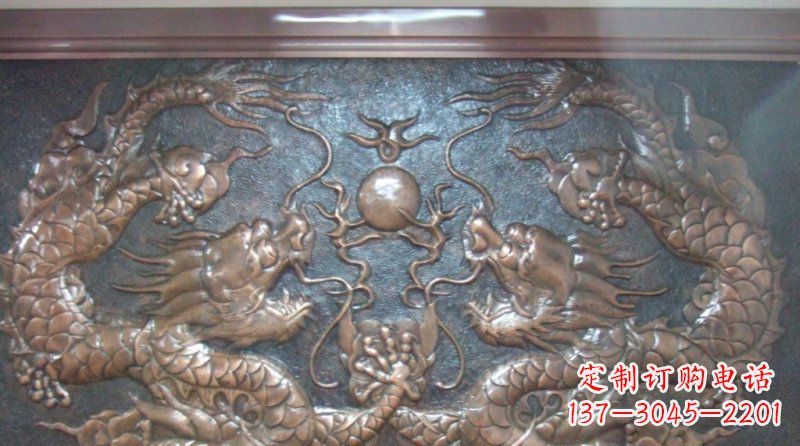 福州双龙戏珠锻铜浮雕