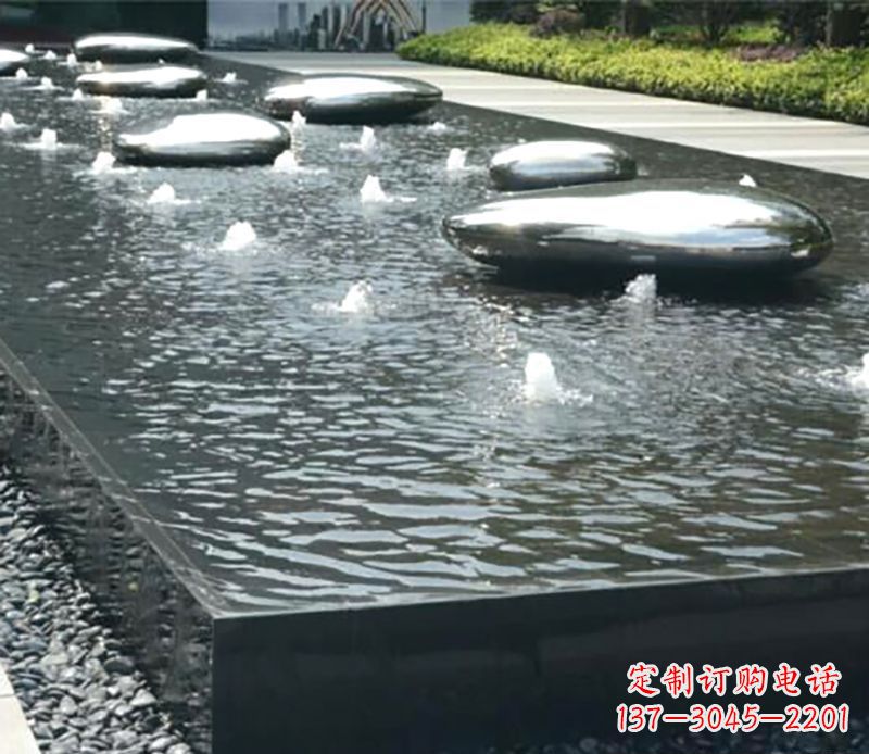 福州水滴水池不锈钢雕塑
