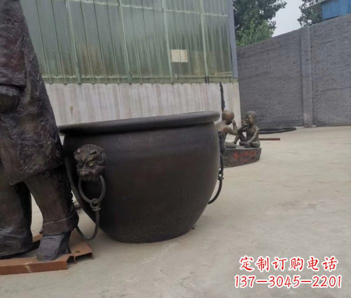 福州水缸铜雕塑 (2)