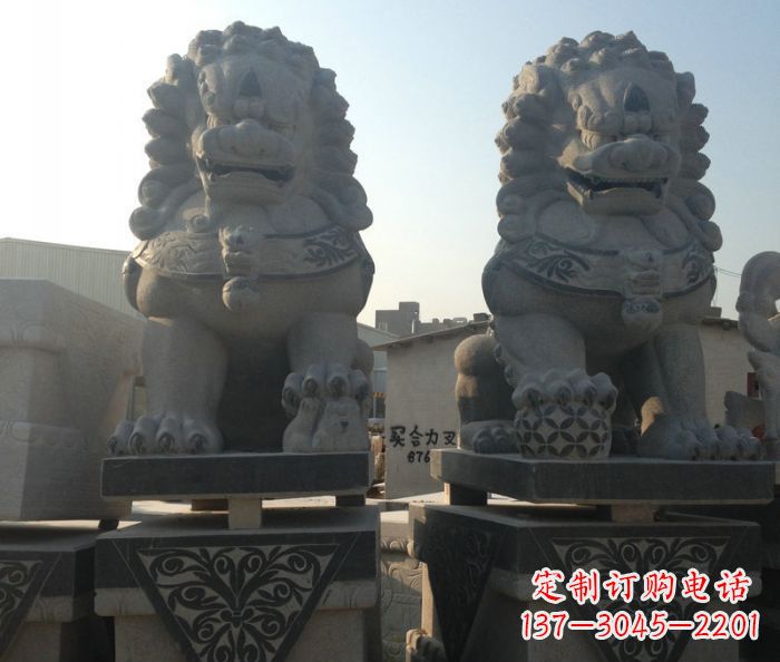 福州寺庙景观仿古石狮子 (2)