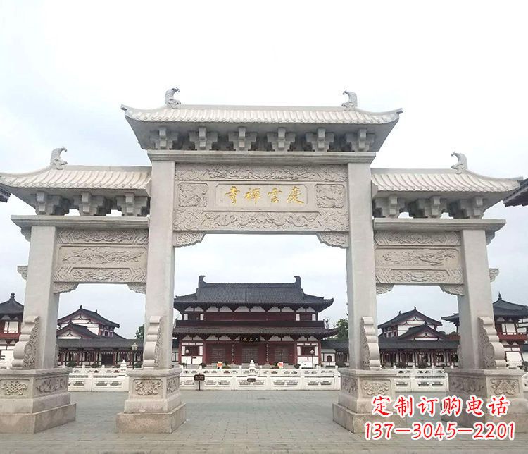 福州寺庙三门牌坊石雕