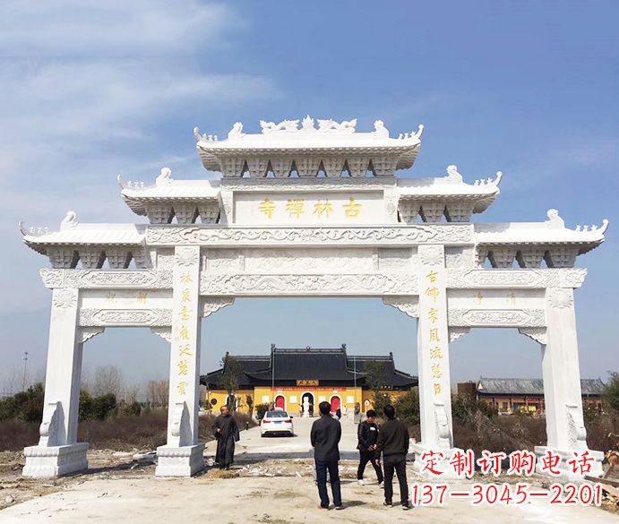 福州寺庙三门五楼石牌坊石雕_2