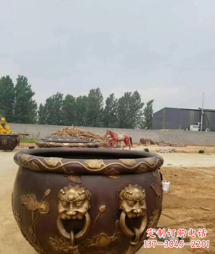 福州寺庙水缸铜雕 (4)