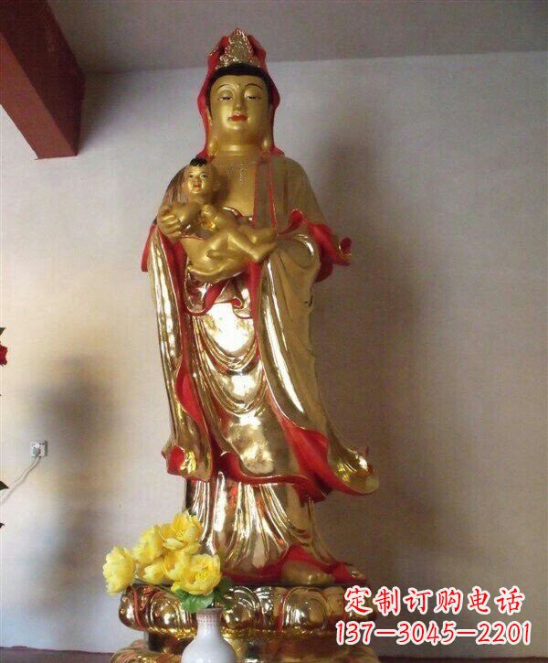 福州送子观音铜雕 (2)