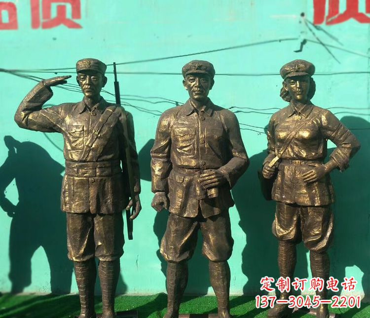 福州铜雕八路军战士雕塑