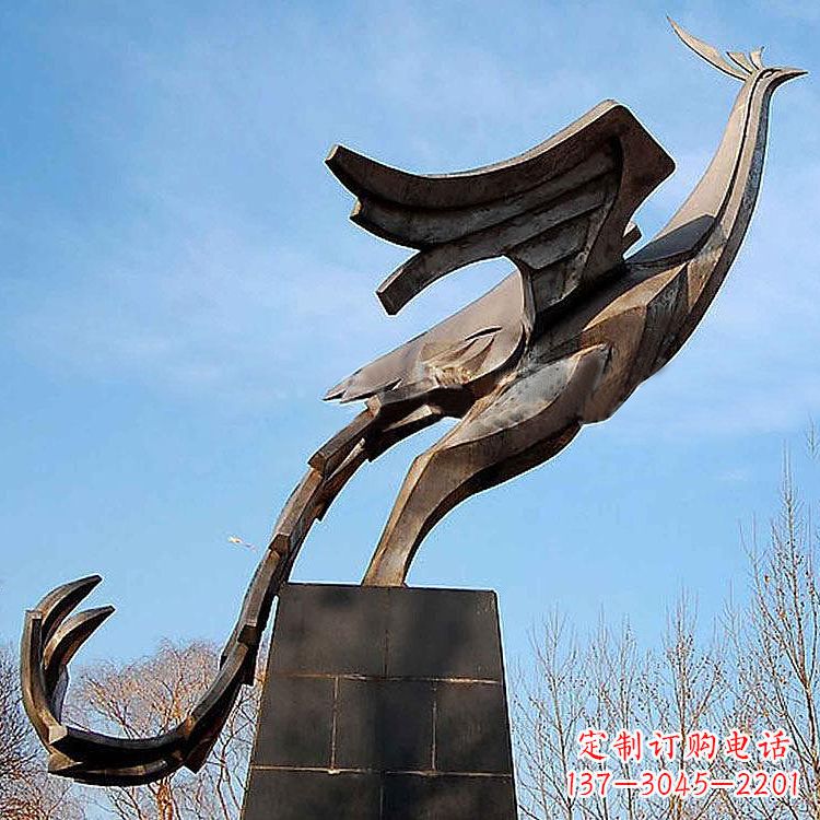 福州铜雕百鸟之王凤凰景观雕塑