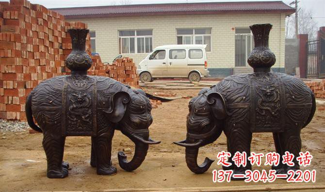 福州铜雕大象公园动物雕塑