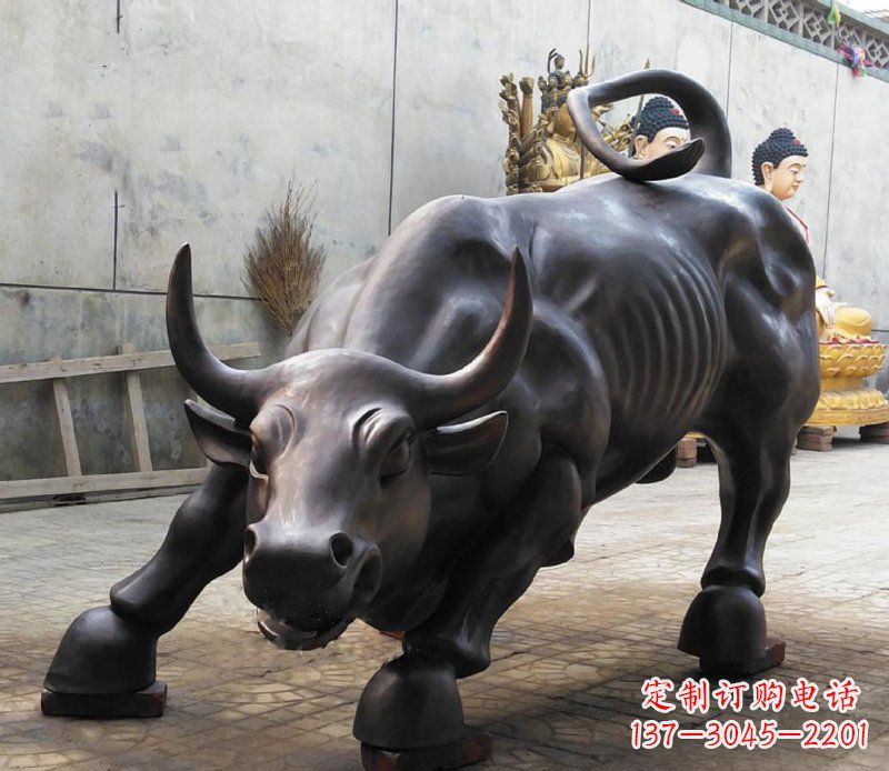 福州铜雕广场华尔街动物牛 (2)