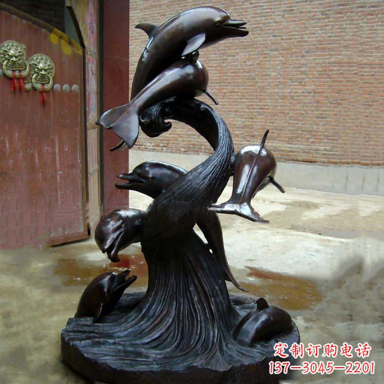 福州铜雕海豚景观雕塑