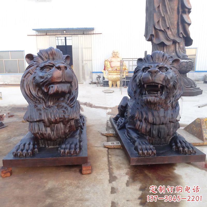 福州铜雕汇丰狮子雕塑