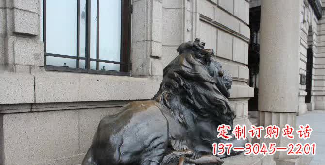 福州铜雕汇丰卧姿狮子