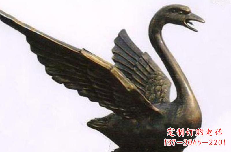 福州铜雕喷水天鹅公园动物雕塑