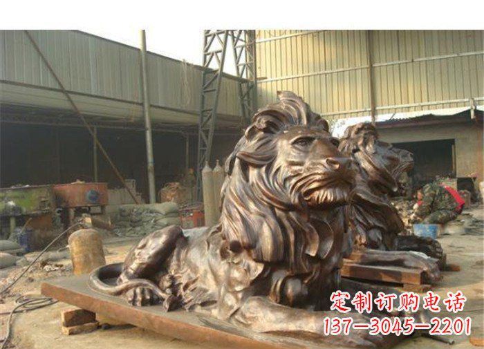 福州铜雕狮子公司门口雕塑