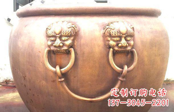 福州铜雕水缸寺庙景观雕塑_1