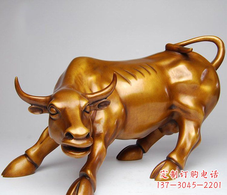 福州铜雕小区动物牛摆件 (2)
