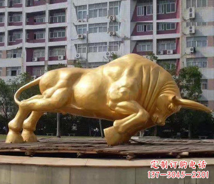 福州铜雕小区动物牛摆件 (3)