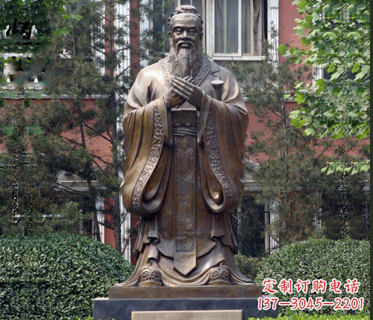 福州铜雕学校孔子圣人雕塑摆件 (2)