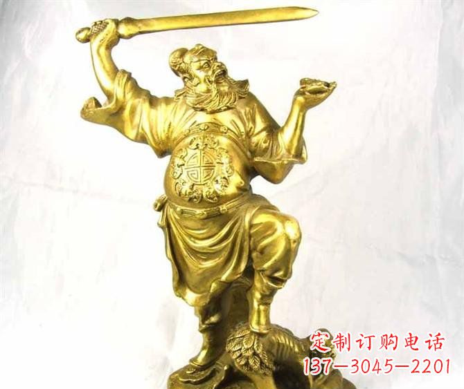福州铜雕赵公明古代人物雕塑