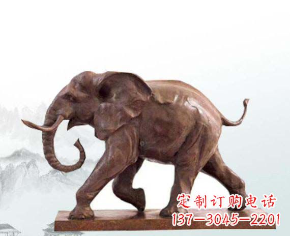 福州晚霞红大象公园动物石雕