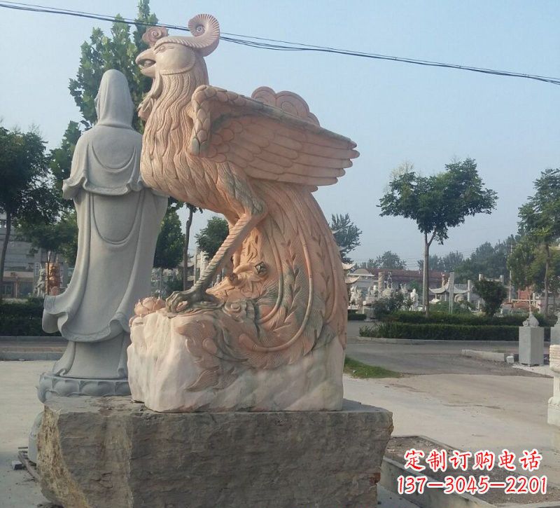 福州晚霞红凤凰石雕