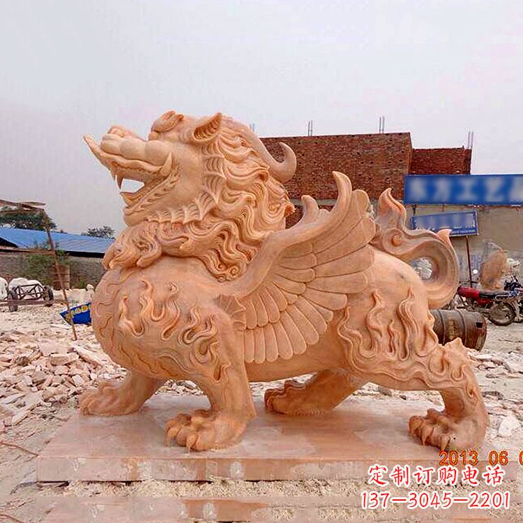 福州晚霞红貔貅雕塑
