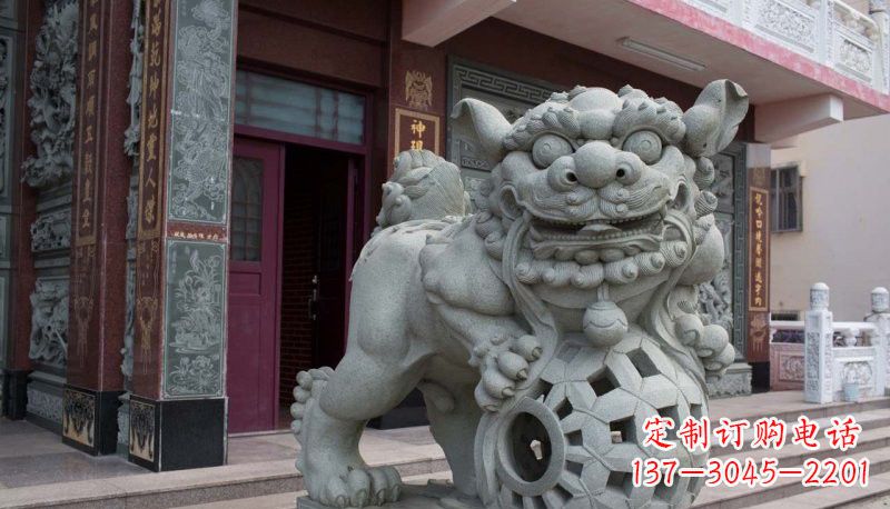 福州网球狮石雕南方狮子雕塑