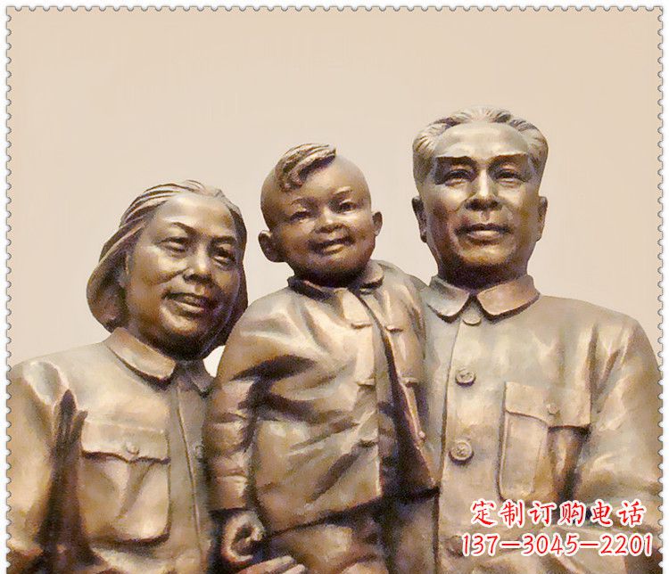 福州伟人周恩来一家铜雕