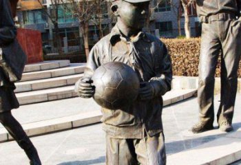 福州展示小学生活力的足球少年雕塑