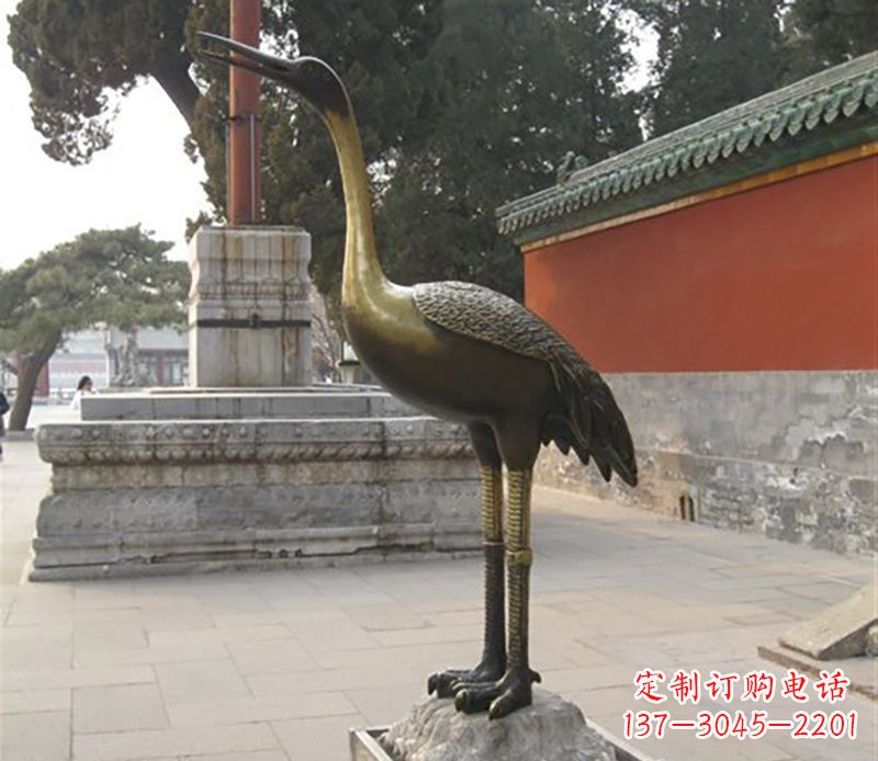 福州仙鹤动物铜雕 (2)