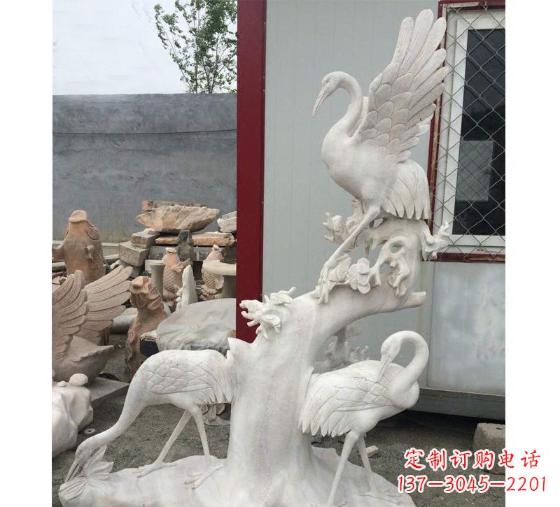 福州仙鹤松树石雕