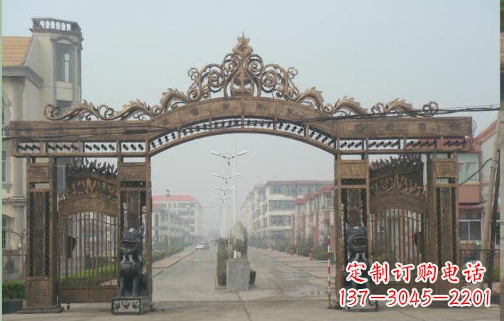 福州小区不锈钢门口牌坊雕塑