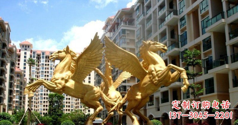 福州小区飞马动物铜雕