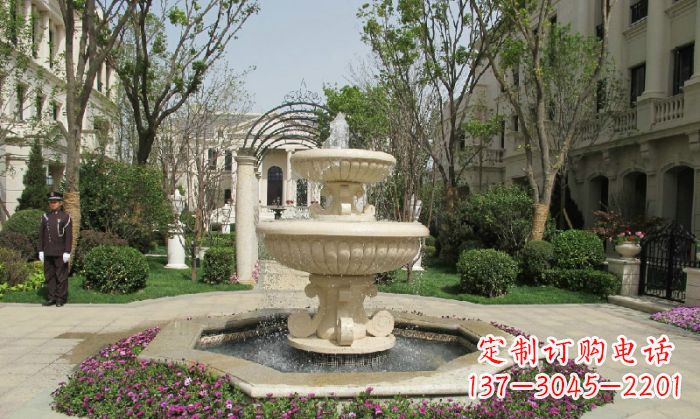 福州小区景观大理石喷泉石雕 (7)
