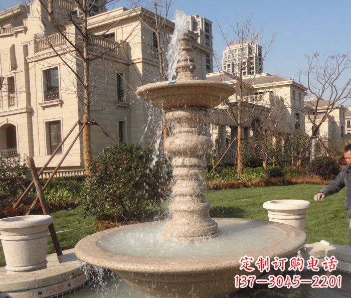 福州小区景观多层喷泉石雕 (2)