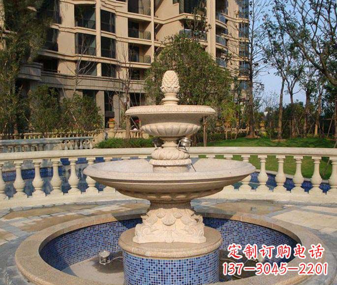 福州小区景观多层喷泉石雕