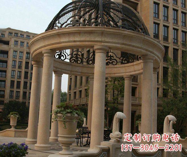 福州小区景观欧式石雕凉亭