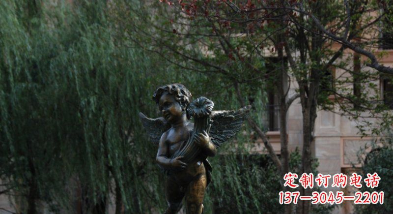 福州小区欧式小男孩人物铜雕