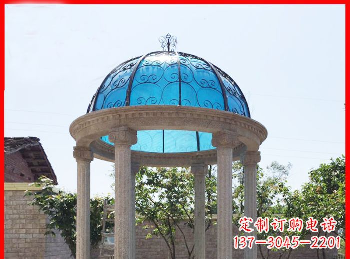 福州小区欧式圆顶凉亭石雕_2