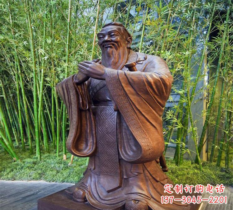 福州校园孔子行教像铜雕